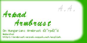 arpad armbrust business card